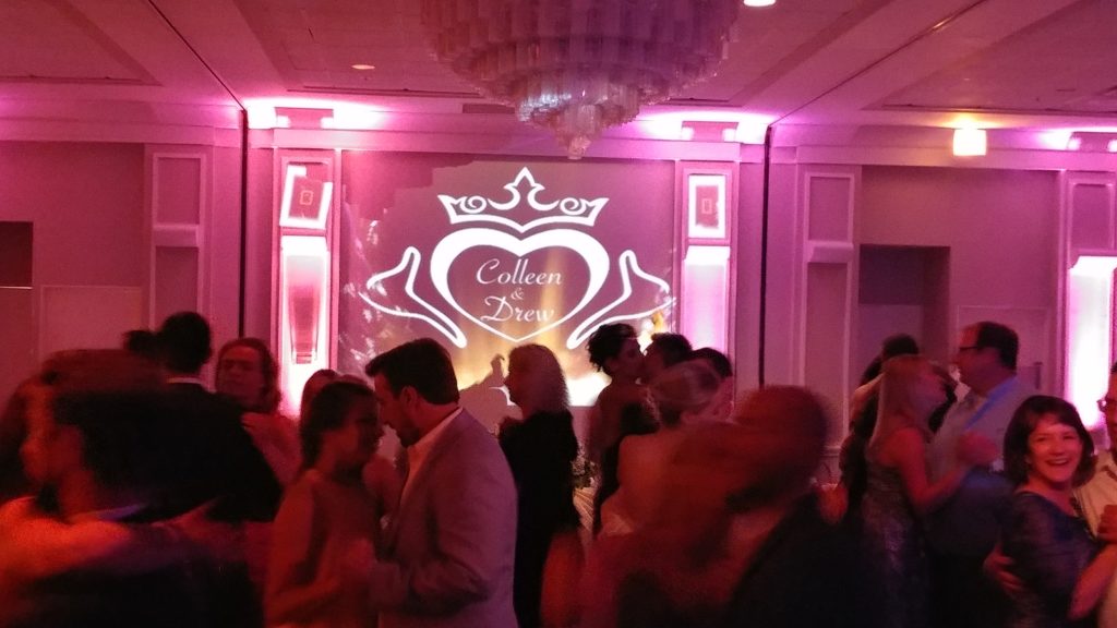 Projection mapping at a weeding party