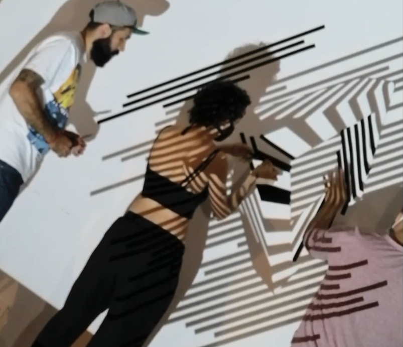 Creating the tape art installation