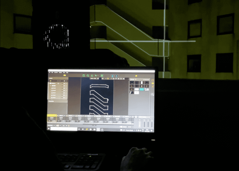 Building projection mapping -On site