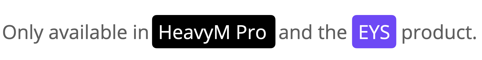 Label HeavyM Pro / EYS - EN