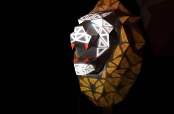 Lion Origami- Projection mapping