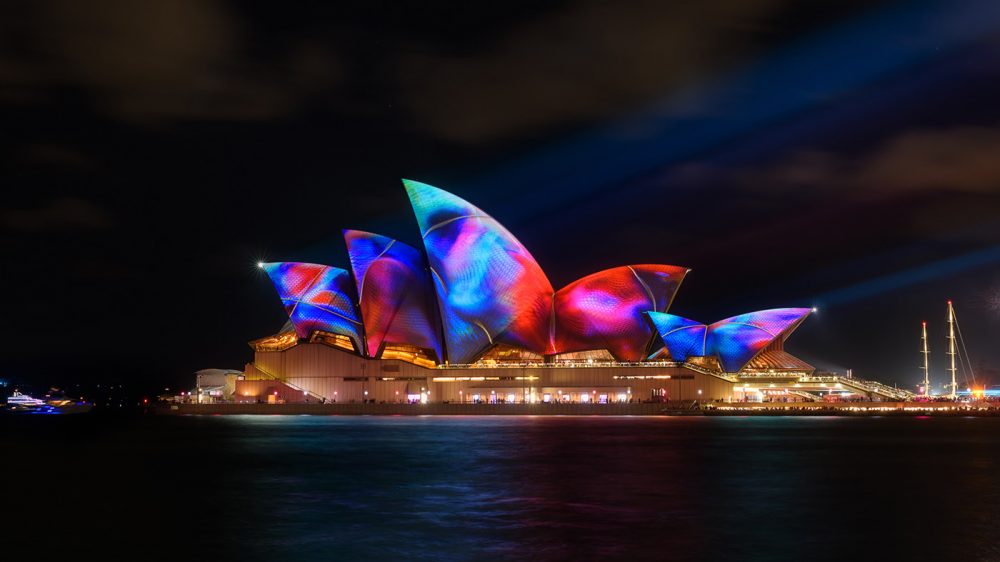 3D projection mapping on Sydney opera